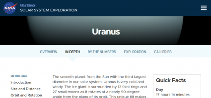 美国宇航局太阳系探索天王星